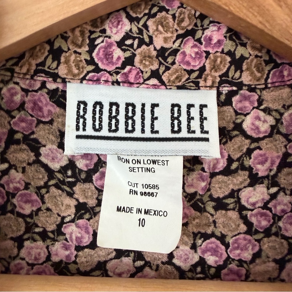 Vtg Robbie Bee Ditzy Floral Sleeveless Maxi Button Front Dress Size 10 Purple - Picture 6 of 9